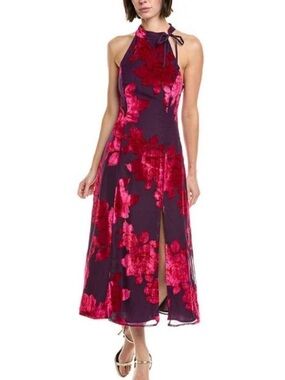 Hutch Purple Maxi Dress with Fuchsia Floral Print